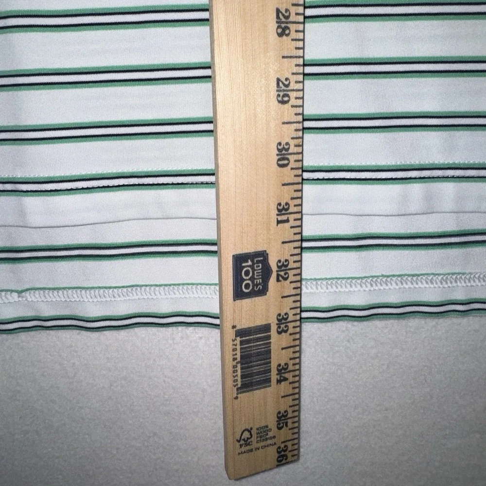 Men's XL Ralph‎ Lauren Polo Golf RLX White Striped Vintage Polo Golf Green